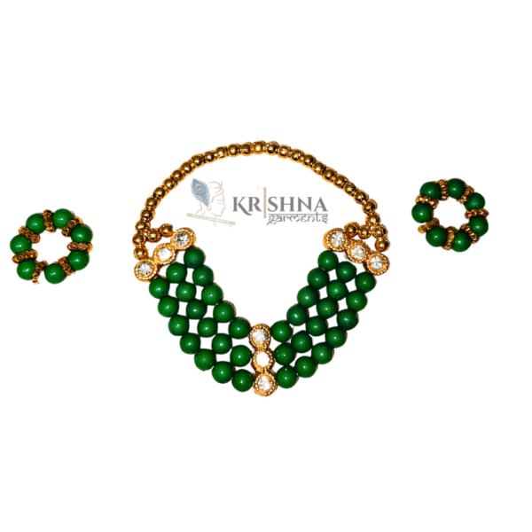 Laddu Gopal Mala & Kangan Set Green Beads | Krishna Garments