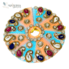 Laddu Gopal Dress Peach & Blue with Stones | Krishna Garments