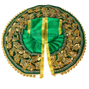Green Golden Laddu Gopal Dress | Designer Krishna Ji Vastra