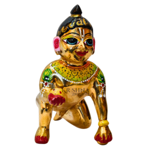 Handcrafted Golden Laddu Gopal Idol