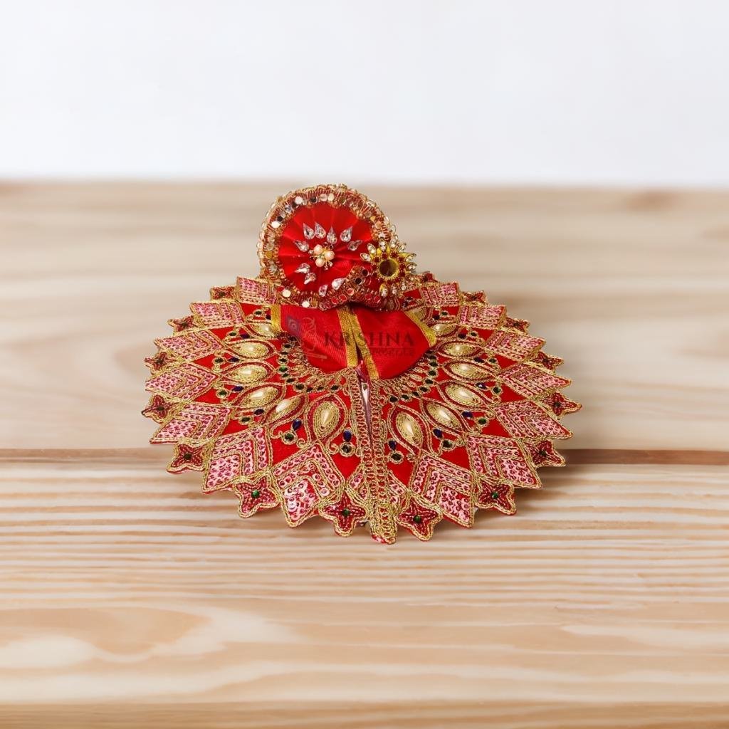 Red Designer Laddu Gopal Dress with Crown – ₹250 20250914 234751357